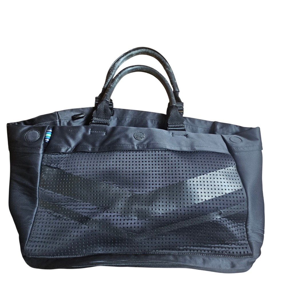 Tory Burch Sport Neoprene Scuba Tote Bag Perforated Nylon Gym Travel Utility